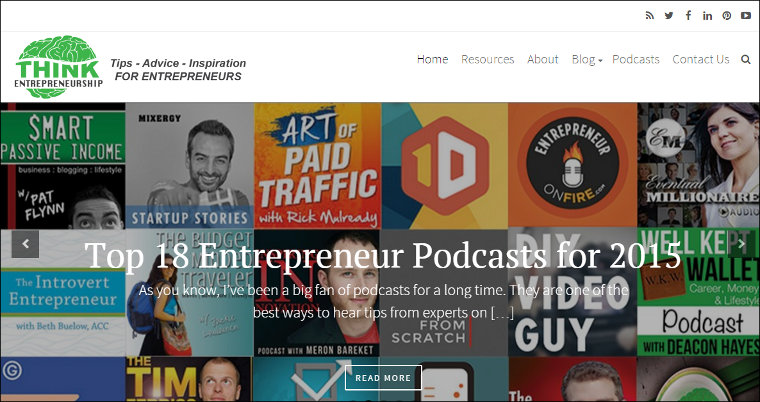 Think Entrepreneurship blog screenshot