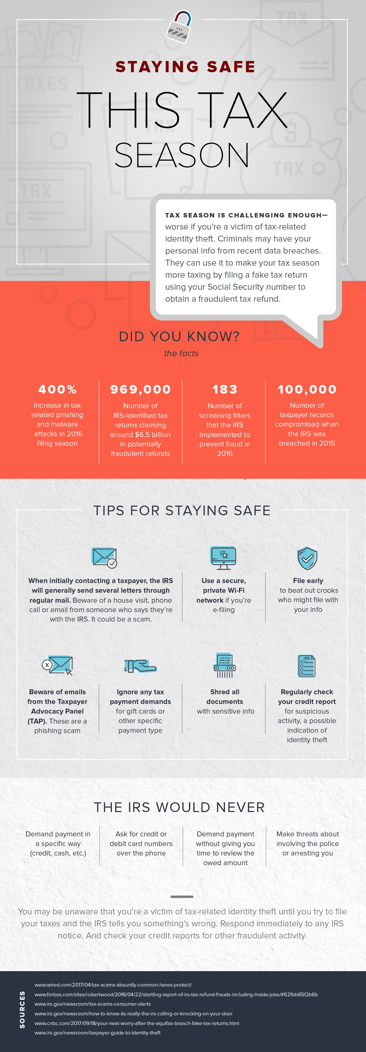 Staying safe during the tax season - infographic