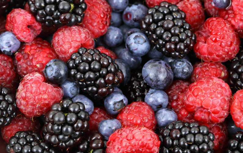 the antioxidants in berries are a great food to boost productivity