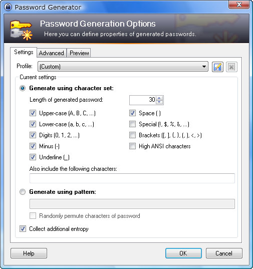 Online password generator